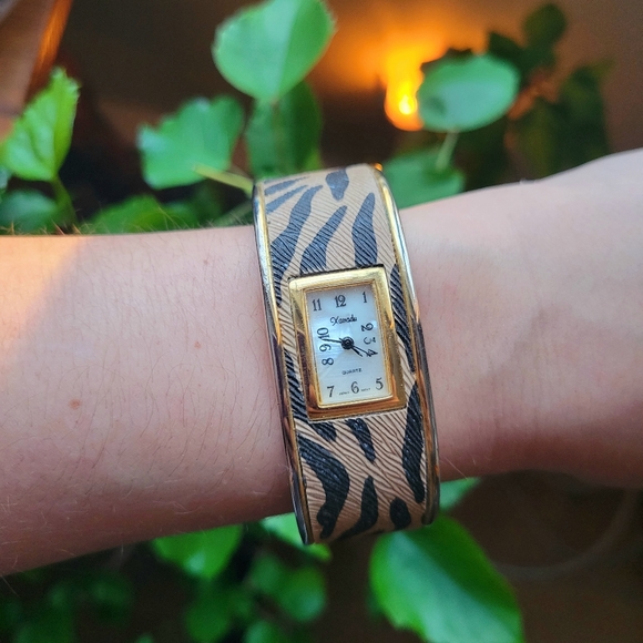 Accessories - Vintage Xanadu Quartz Zebra Print Watch